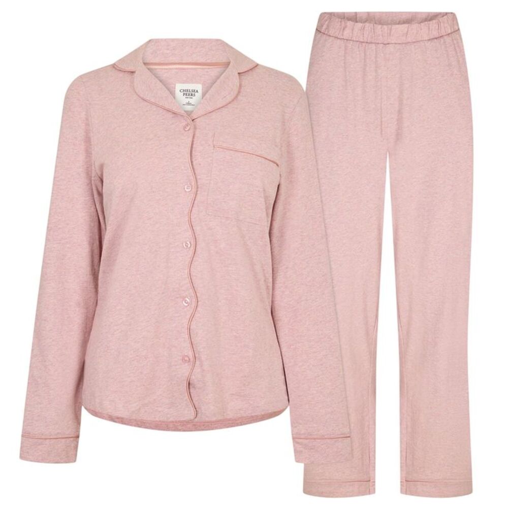 Chelsea Peers Womens/Ladies Cotton Long Pyjama Set / Pink